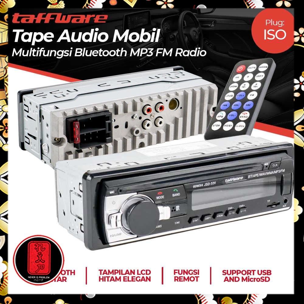 Taffware Tape Audio Mobil Multifungsi Bluetooth MP3 FM Radio - JSD-520 - Black