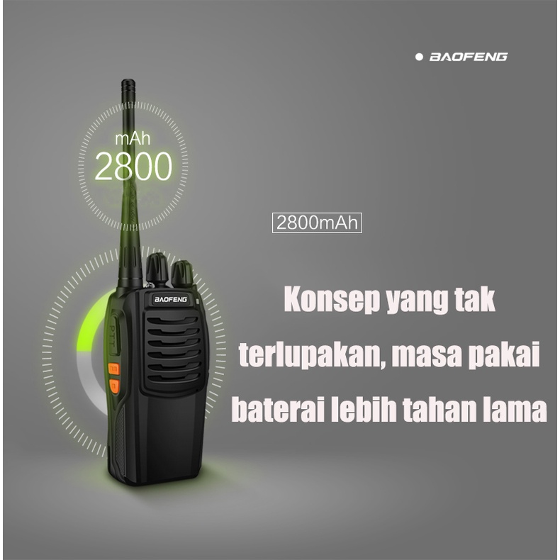 YUN Mall Walkie Talkie HT Handy Talky Talkie ORI BF 888S 2 Way Radio Walkie Talkies Set Recharge With Earpieces Jarak