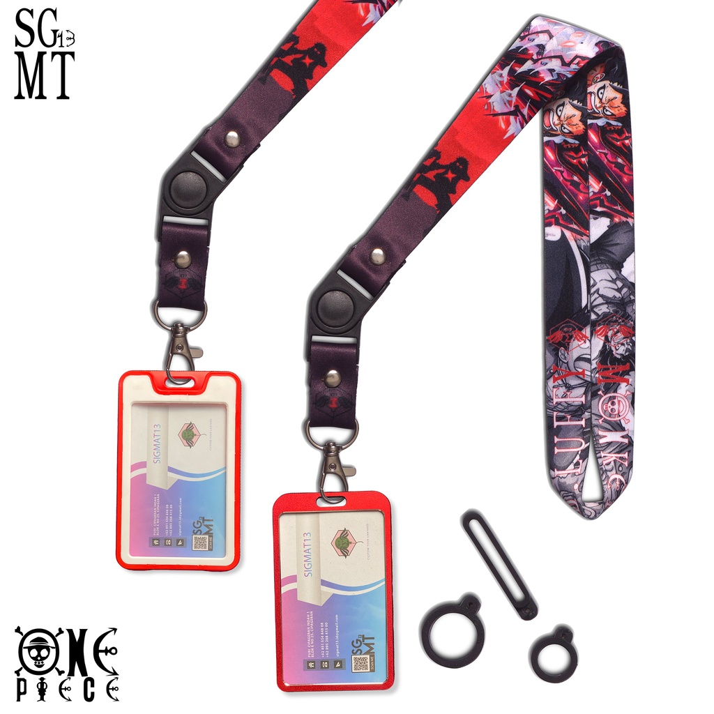 Lanyard id card holder name tag Hp Lanyard full printing ONE PIECE LUFFY 3 pcs Oring