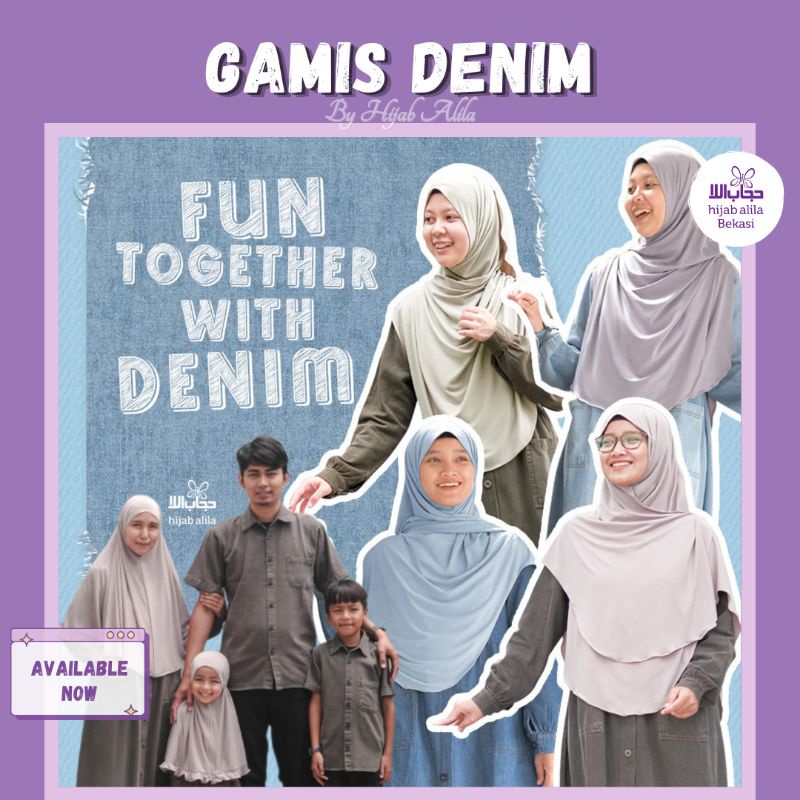 GAMIS DENIM POCKET HIJAB ALILA BAHAN HALUS DAN LEMBUT