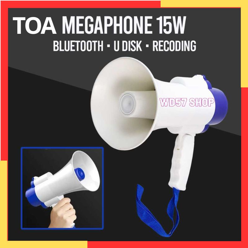 Mikrofon Megaphone Mic Toa Bluetooth Audio Recording U Disk Putar Musik Alert Mini Baterai Usb Charg