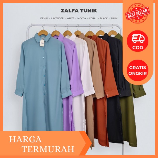 Alona Long Tunik Jumbo Kemeja Atasan Longtunik Dres Polos Katun Rayon Ld 120 Big Over Extra Size Bus
