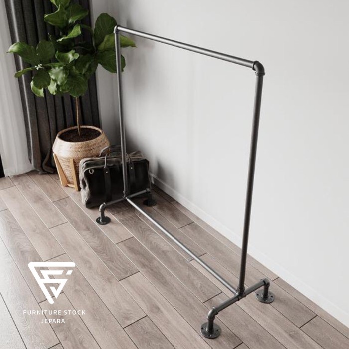 Rak baju hanger besi industrial rak industrial 140x140cm KODE RB008
