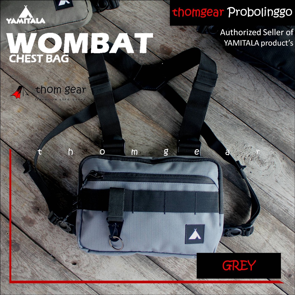 YAMITALA WOMBAT Tas Dada Chest Bag Chestbag Pria Wanita Tactical Riding Adventure Grey Yamitala Wombat Thomgear Kraksaan Probolinggo