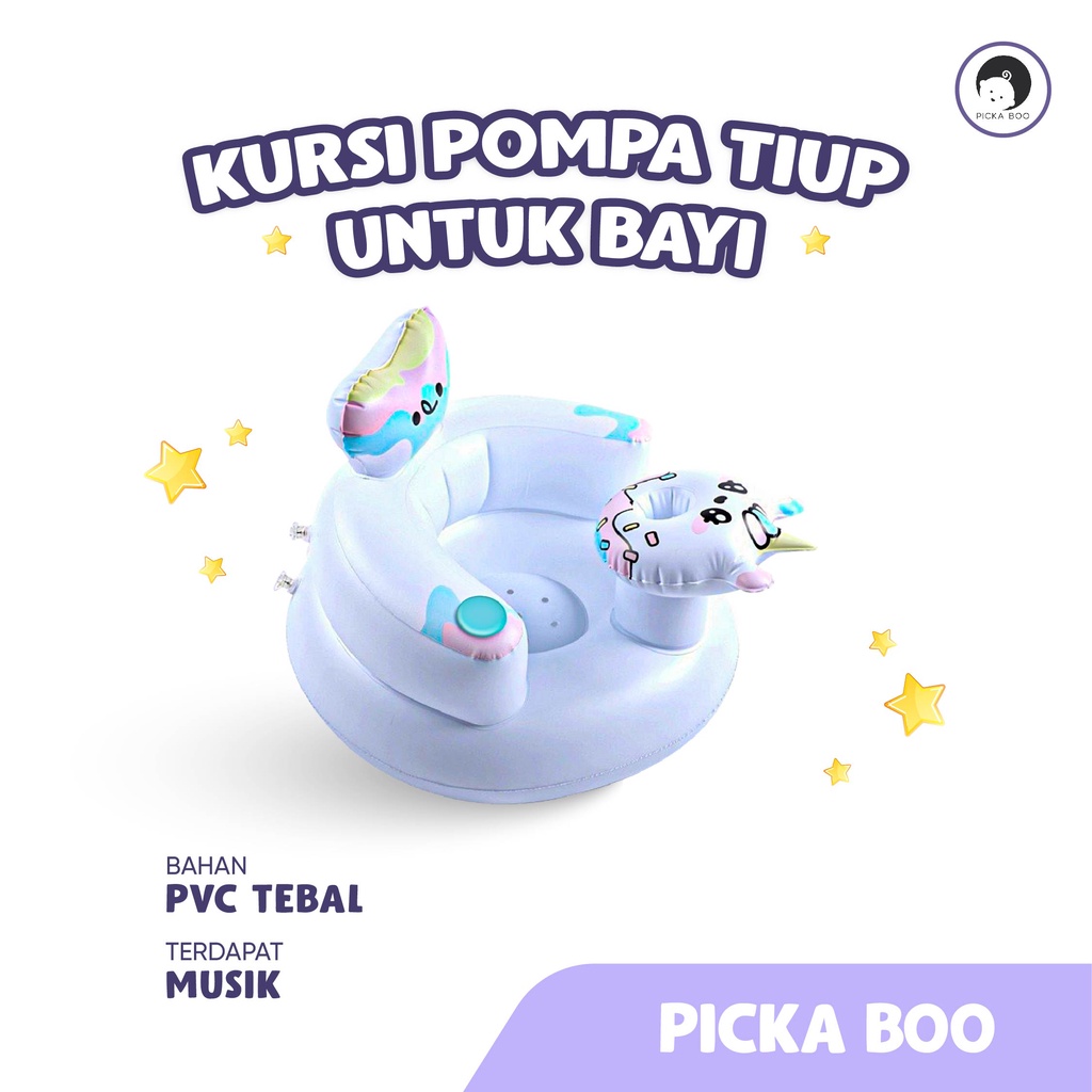 PICKA BOO Sofa Tiup Kursi Pompa Bayi Sofa Belajar Duduk Bahan PVC