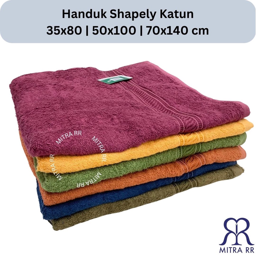 Handuk Shapely Katun Polos Besar Tanggung Kecil | Handuk Mandi Cotton Halus | Handuk Muka