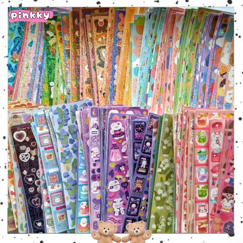 

[Pinkkyst.id] (MIN BELI 10RB) 1 LEMBAR Random Sticker aesthetic stiker deco lucu hiasan perlengkapan photocard journal