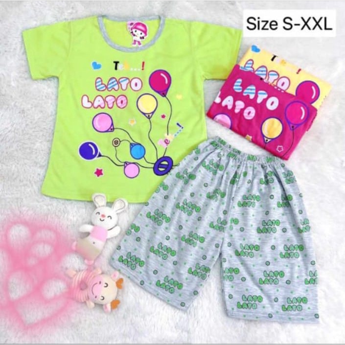 SETELAN VIRAL TEK TOK LATO-LATO ANAK PEREMPUAN UMUR 1-11 TAHUN / BAJU TIDUR TEK TOK LATO-LATO VIRAL 