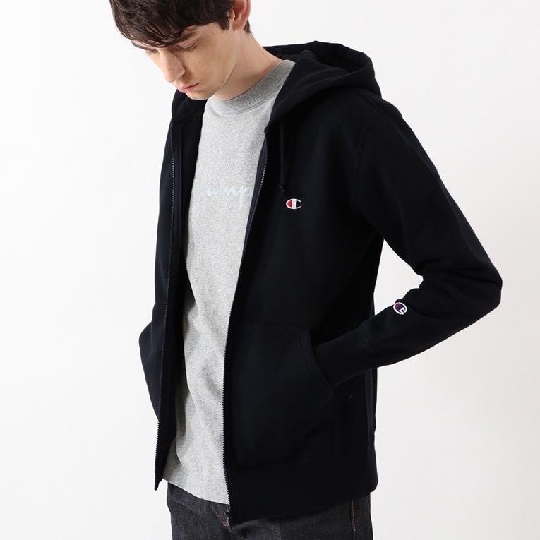 BEST SELLER Hoodie Zipper Champion Basic Logo Original Japan Market C3-Q106