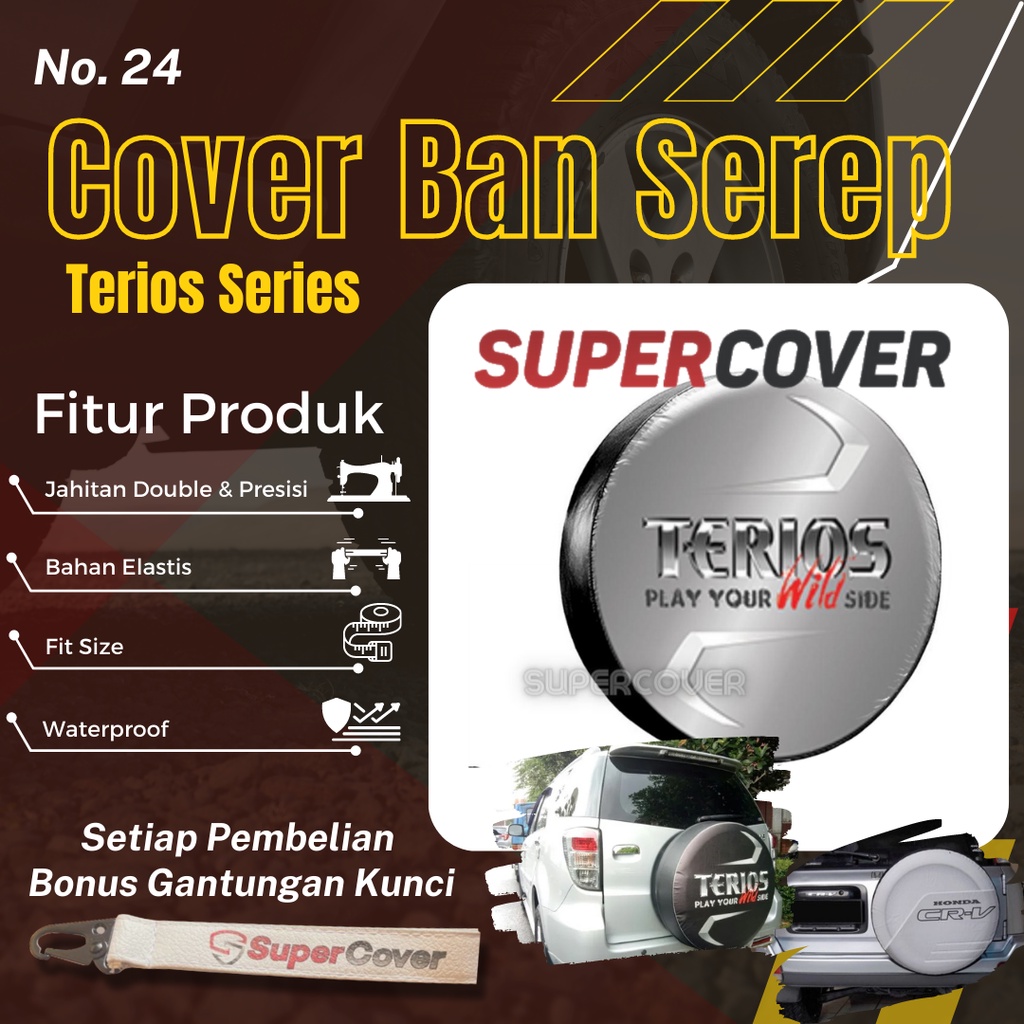 Sarung Ban Serep Daihatsu Terios Cover Ban Serep Kulit Sintetis Daihatsu Terios 24 Penutup Pelindung