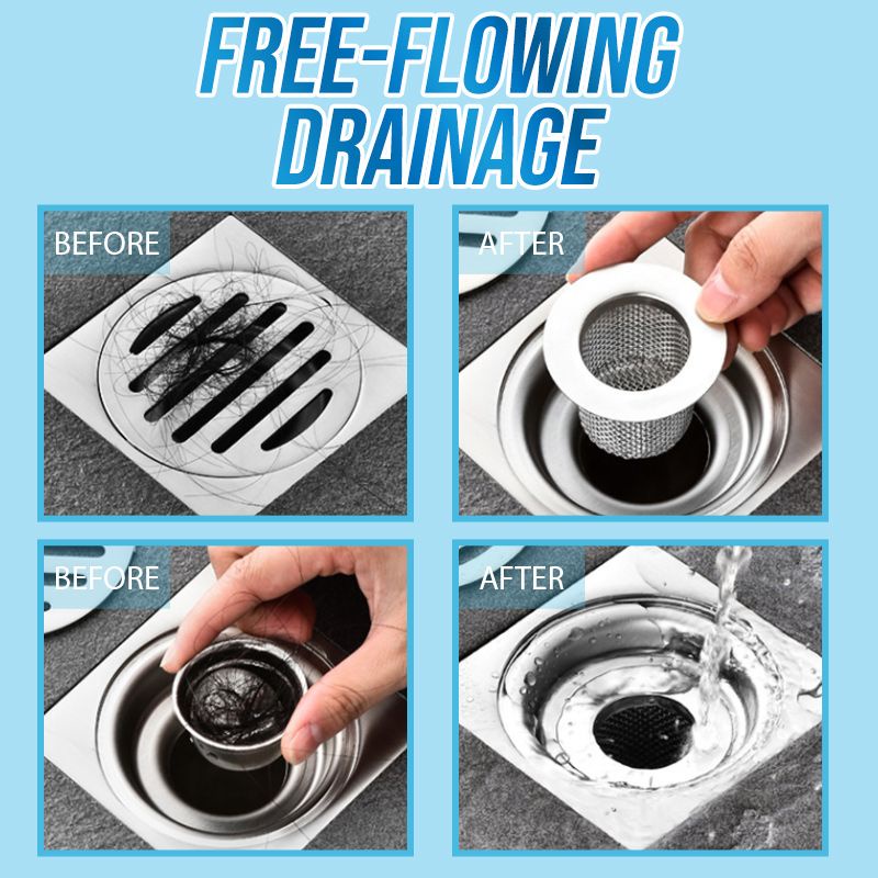 Saringan Saluran Lantai Stainless Water Sink Filter / Anti Kecoa Anti-hama Penutup Saringan Kamar Mandi Penyegel Antimenyumbat Makanan Rambut Stopper Lantai Saringan