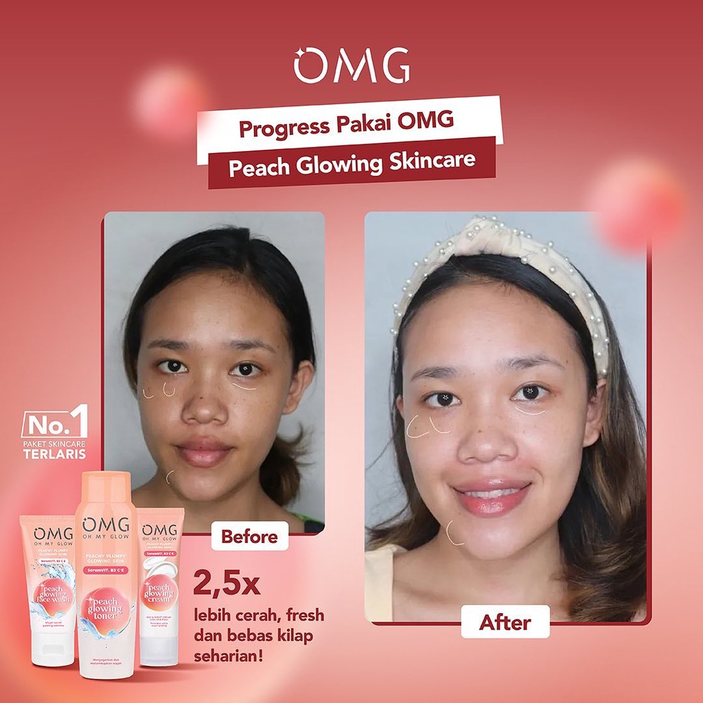 OMG OH MY GLOW peach toner glowing 100ml semua jenis kulit/toner multifungsi menyegerkan dan melembakan wajah