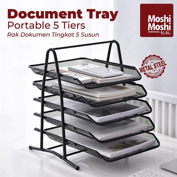 

Terbaru !!! Document Tray Desk Storage Rak Kertas File Dokumen 5 Susun Jaring Besi