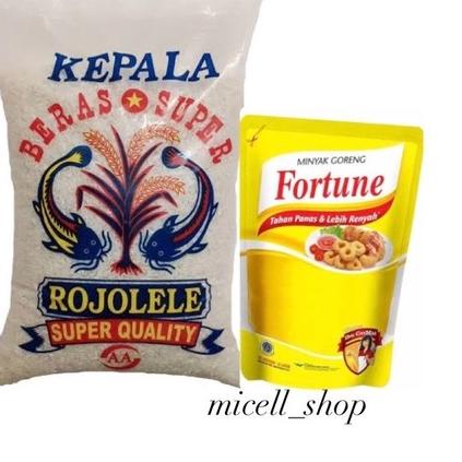 

▲ PAKET 9 Paket sembako Beras 5 liter & minyak 1 liter ☊