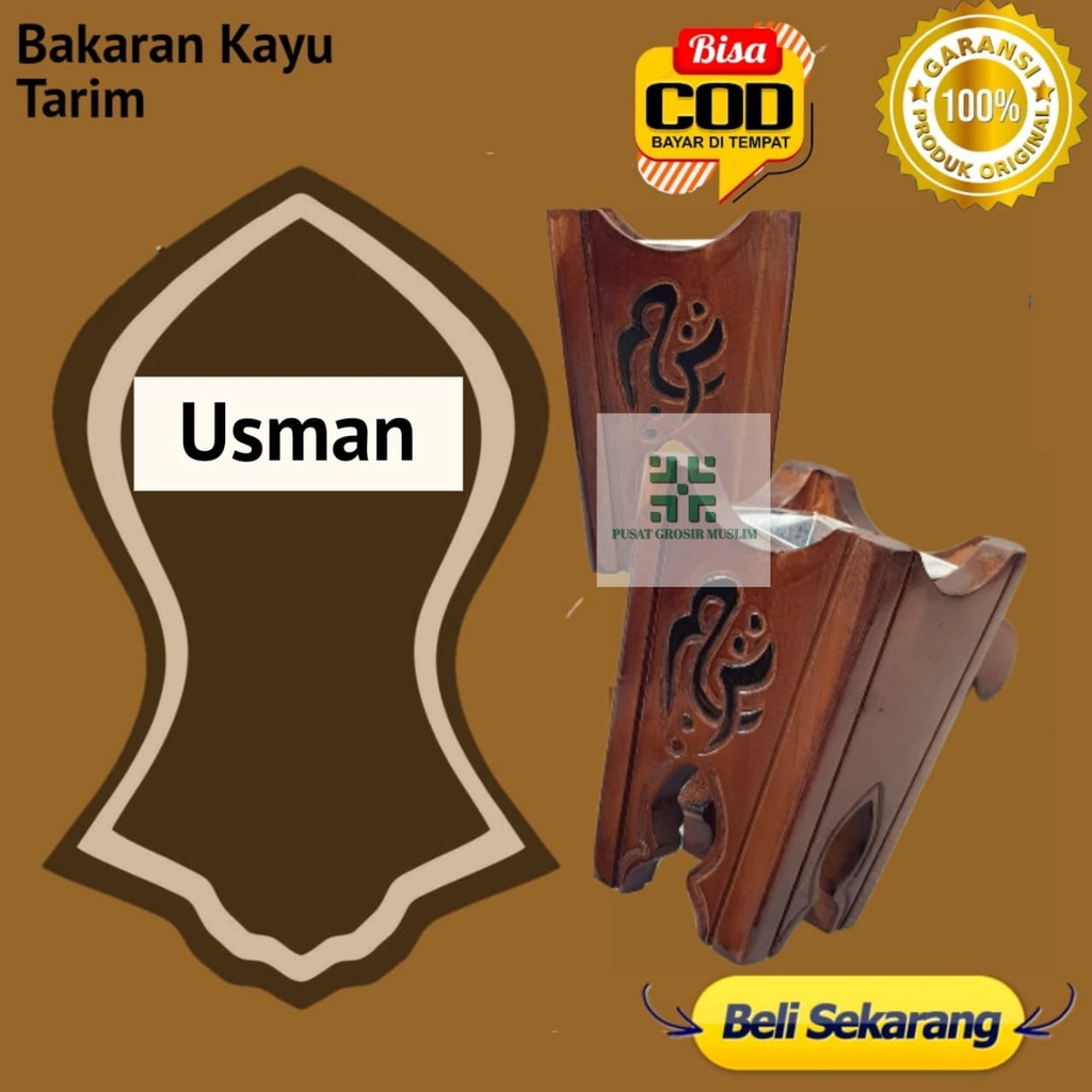 Tempat bakaran dupa / prapen MABKHARA kayu jati Antik habib ali tarim mini Motif terompah Tarim Oemar, aboe bakar, sulaiman, usman, zubair