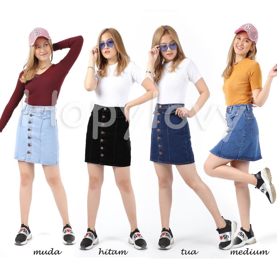 READY Rok Jeans Wanita | Mini Skirt | Rok Jeans Pendek Wanita Cerish Skirt