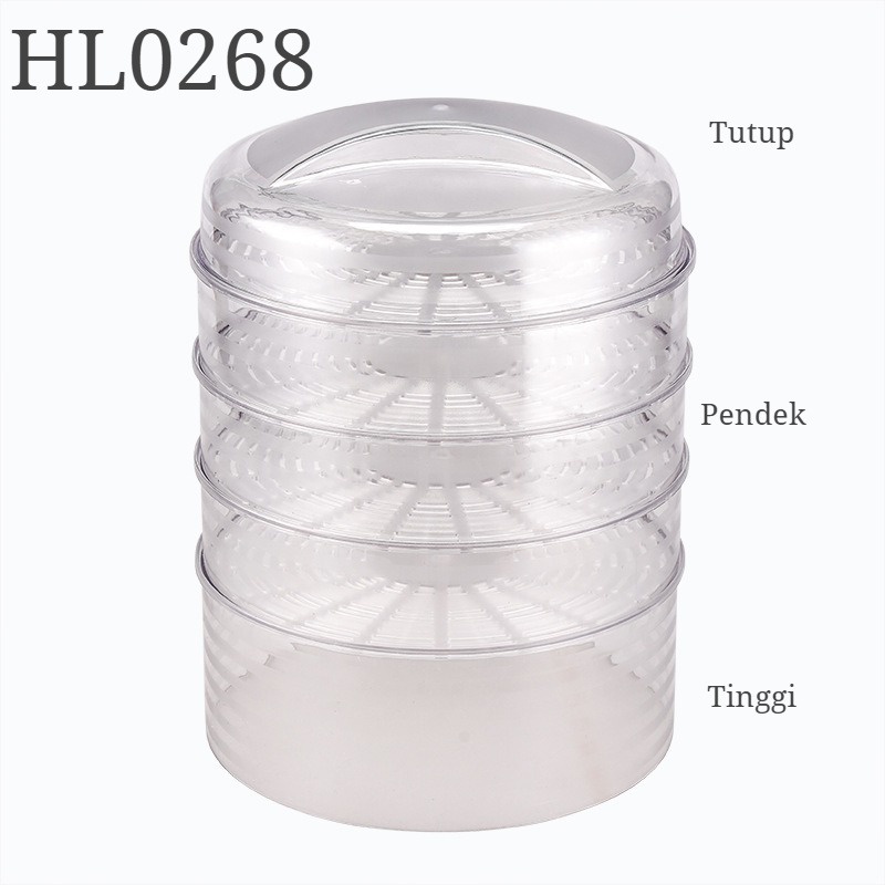 FYGALERY HL0268 Tudung Saji Susun 5 Tingkat Dengan Tutup Transparan Rak Tempat Penyimpanan Makanan Tahan Panas Penutup Sajian Makanan Anti Debu Food Storage Modern Food Cover Layer