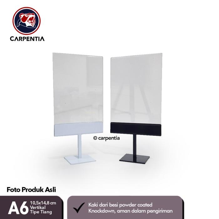 

Carpentia Stand Akrilik Besi/Tiang A6 Vertikal 10,5x14,8cm /Nomor Meja
