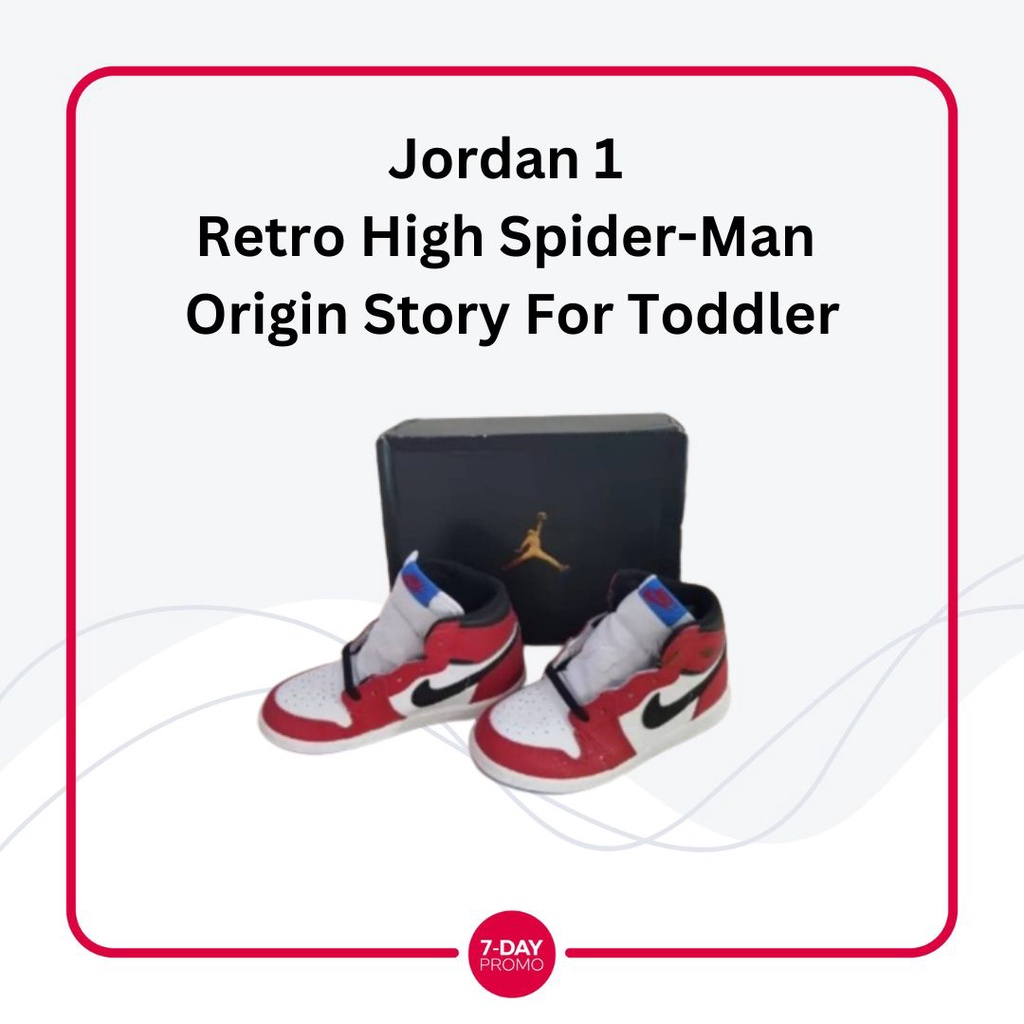 *READY STOCK* Jordan 1 Retro High Spider-Man Origin Story For Toddler