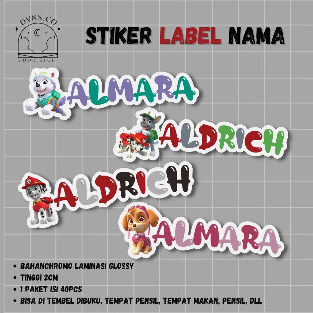 

STICKER LABER NAMA ANAK MURAH CUSTOM WATERPROOF