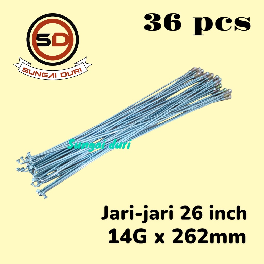 ruji jari jari sepeda 26 inch 14g x 262mm chrome