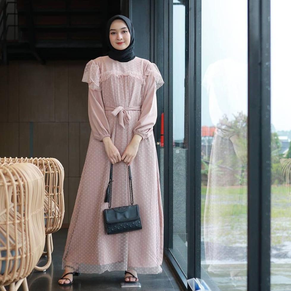 BIG SALE MIRA DRESS TILE - BRUKAT PARTY GAMIS MAXY REMAJA BROKAT IMPORT WANITA MUSLIM KONDANGAN PREM