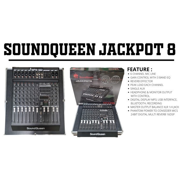 Mixer Audio 8 Channel Soundqueen Jackpot 8 Original