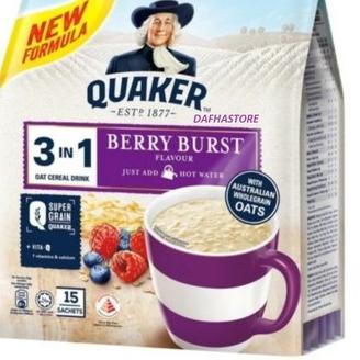 

™ QUAKER 3 IN 1 BERRY BURST (15 SACHET x 30gr ) MALAYSIA ✺