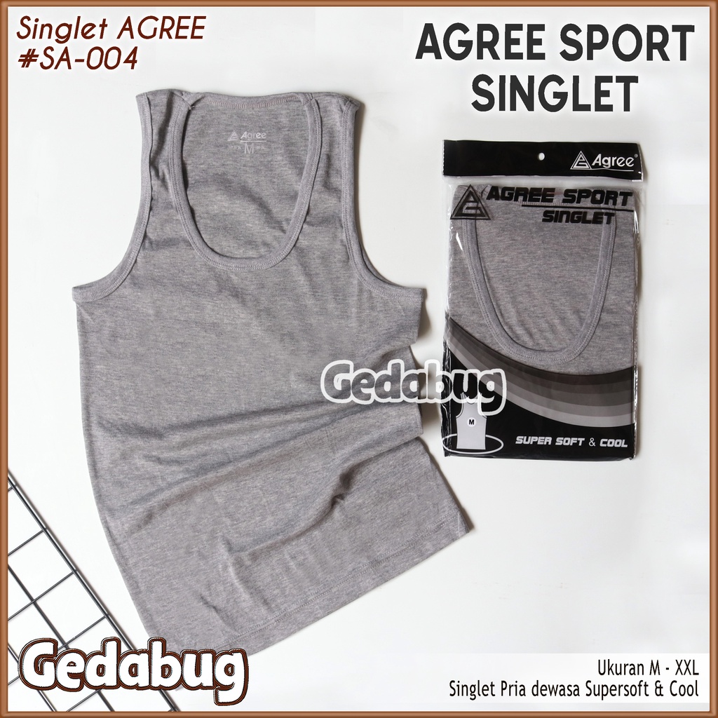 Singlet Pria Agree SA 004 | Kaos Dalem pria dewasa Polos | Gedabug