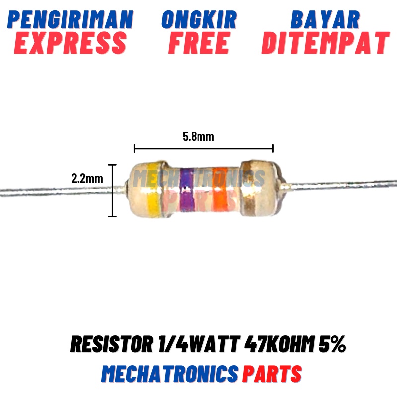 RESISTOR 1/4WATT 47KOHM 5%