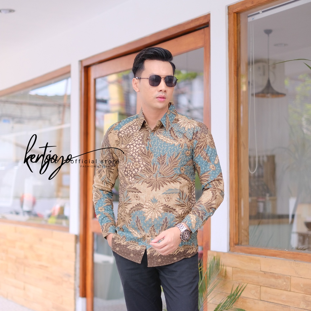 Batik pria modern slimfit Baju Batik Pria Lengan Panjang slimfit baju batik pria MODERN Slimfit premium baju seragam BATIK KERTOJOYO KJ037 kemeja batik pria lengan panjang full furing baju batik alisan Kemeja batik slimfit batik premium laskala PRABUSENO