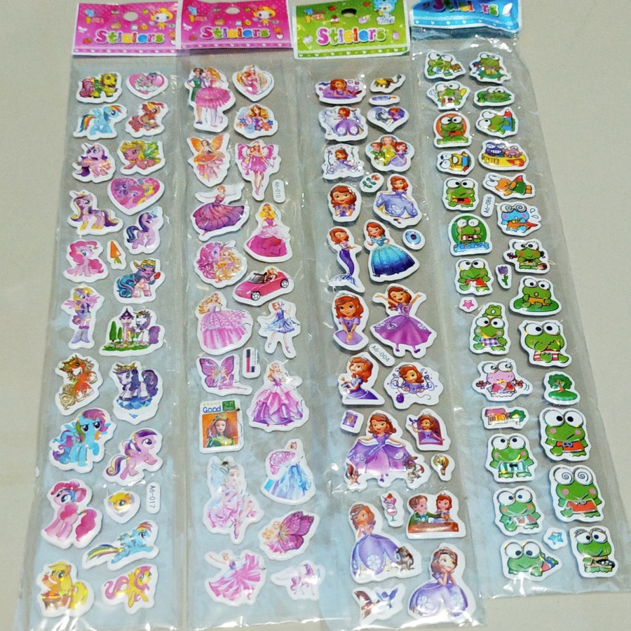 Stiker Sticker Anak Motif Karakter 3D timbul Panjang FZ A001 - Sticker Anak Perempuan