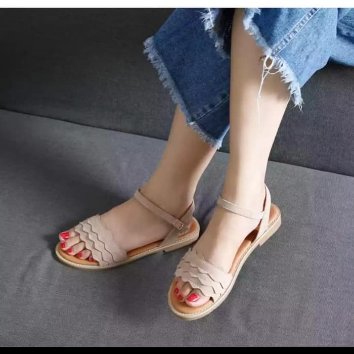 Sandal Wanita Flat Premium Murah Teplek Tanpa Hak Sepatu Sandal Tali Srampat Santai Korea Style hk25