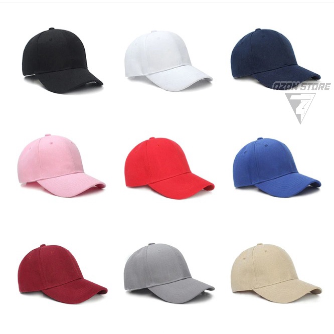 Topi Baseball Polos Murah Pria Wanita Tali Ring Besi Kualitas Premium Tumblr Distro