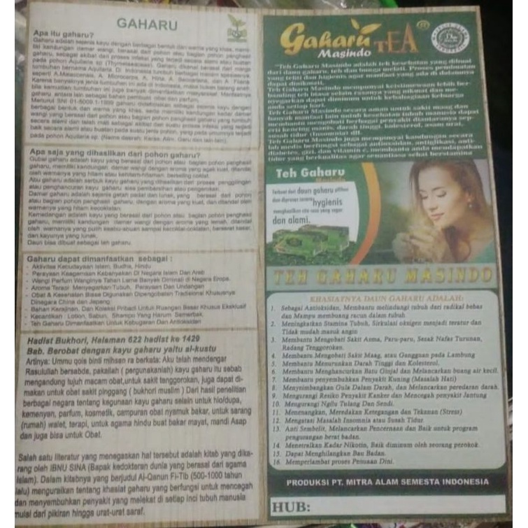 

BROSUR TEH GAHARU MASINDO❤️