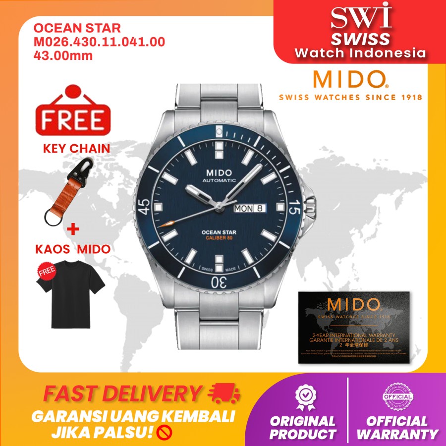 Jam Tangan Pria Mido M026.430.11.041.00 Ocean Star Caliber 80