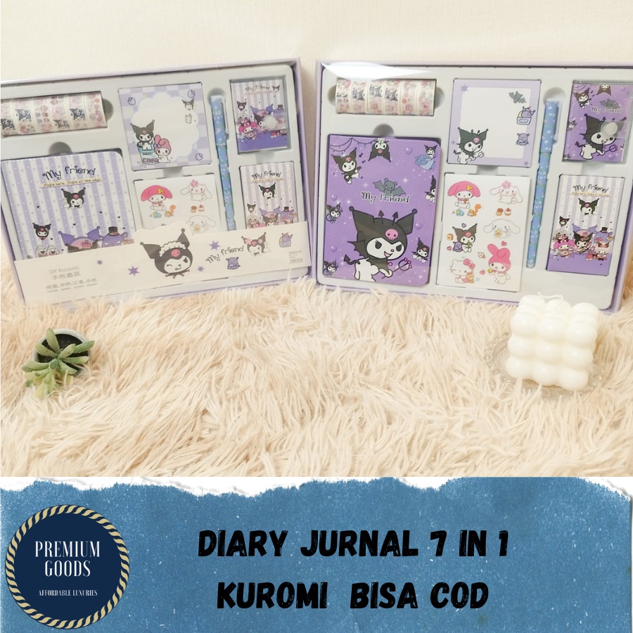 

Paket Jurnal Set 7 in 1 Kuromi Ungu Agenda Gift Box Hampers Hadiah Notebook Journal Diary Alat Buku Tulis Lengkap Scrapbook Cute Girl Import Grosir Ready COD