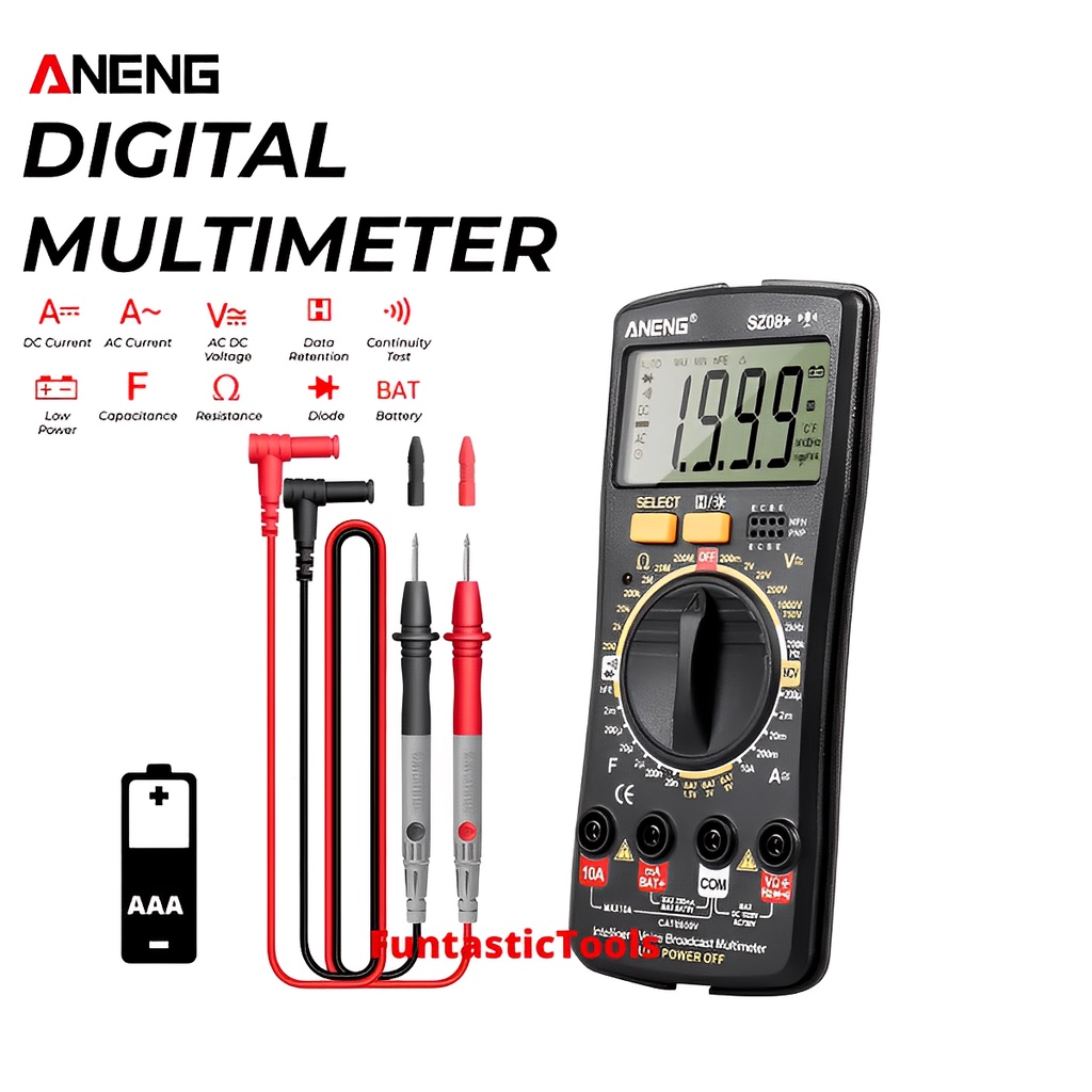 Multitester Digital Multimeter Voltage Tester ANENG SZ08 1999 Count NCV