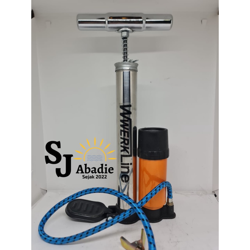 (1 PC) WERKLINE Pompa Ban Tabung Manual Sepeda Mini Stainless Steel | SJ ABADIE |