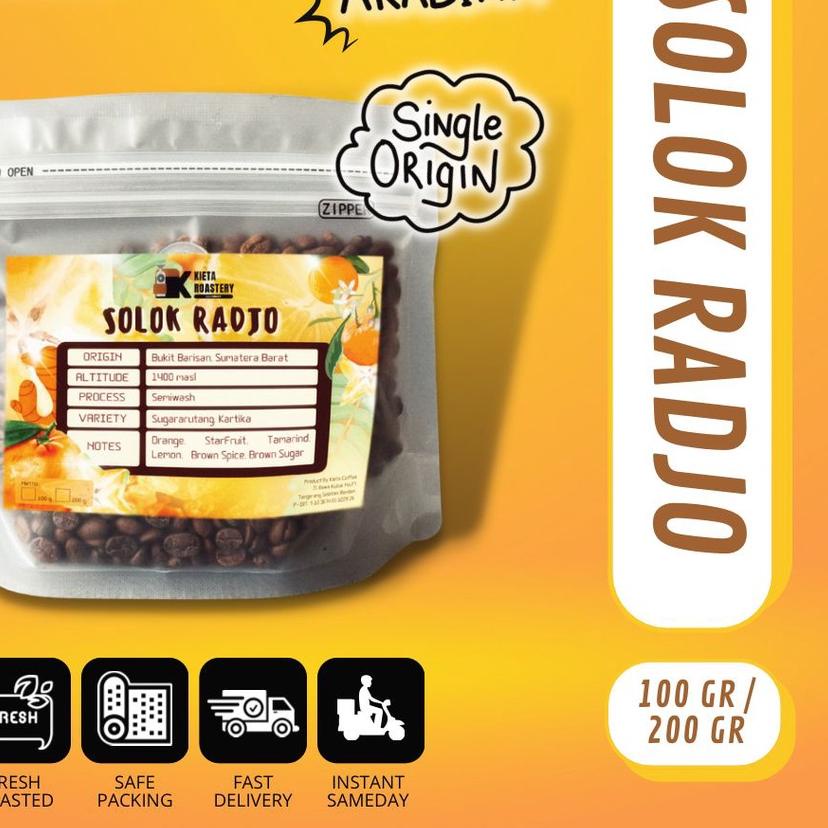 

☚ Biji Kopi Arabika Solok Radjo Premium 250gr kieta coffee ✳