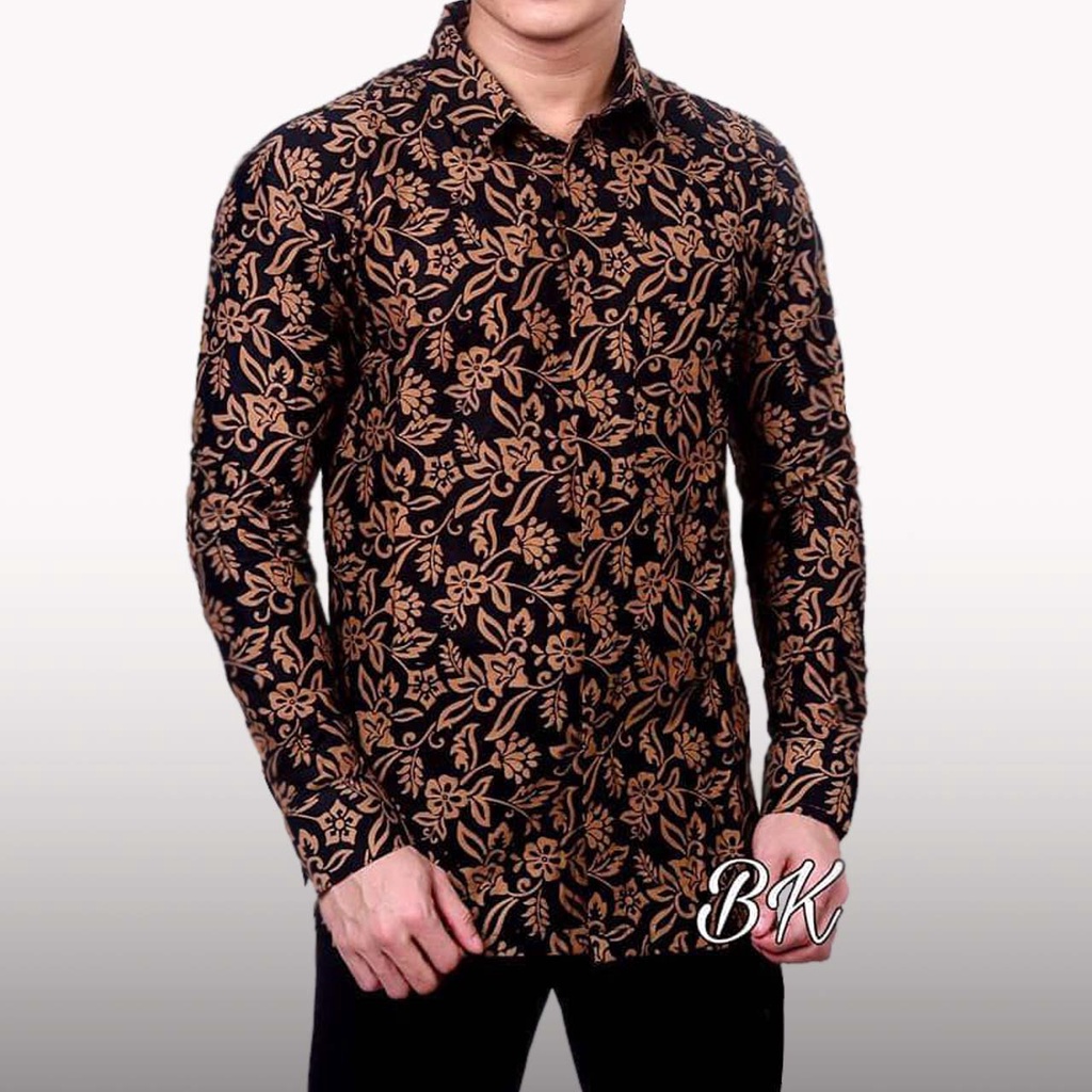 terbaru kemeja batik pria dewasa sogan lawasan coklat kemeja batik casual bimasakti seragam batik M L XL XXL - baju batik pria lengan panjang - baju batik pria lengan pendek.