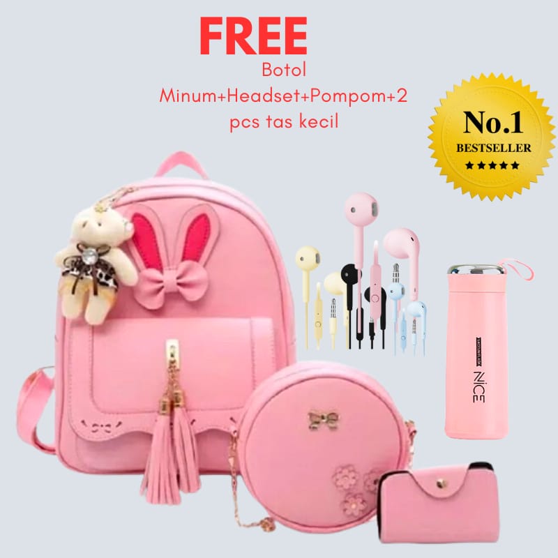 TASMURAH30_ FUNNYCAY Backpack fashion korea Pita Kuping Terfavorit