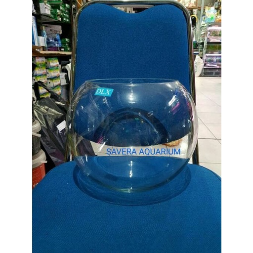 (GOJEK) AQUARIUM BULAT 10L - TOPLES KACA - DLX LUNA - AQUARIUM IKAN