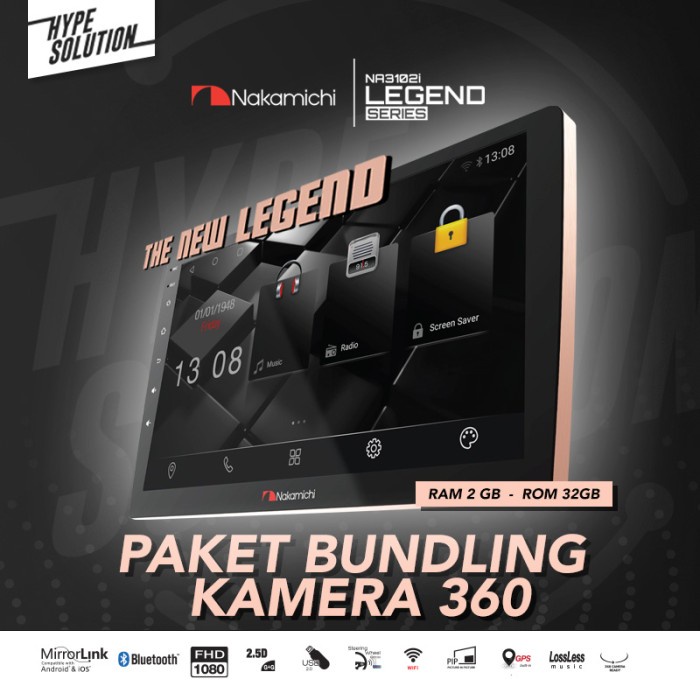 Terlaris Paket Kamera 360+Head Unit Nakamichi Legend Na3102I Ram2/32Gb Android