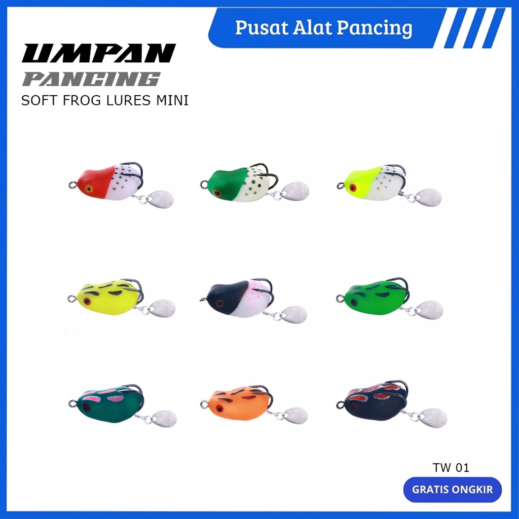 Umpan Pancing Katak Soft Frog MINI 3cm 3.86g Fishing Lure Mini Soft Lure Double Hooks Top water Ray Frog Artificial Bait