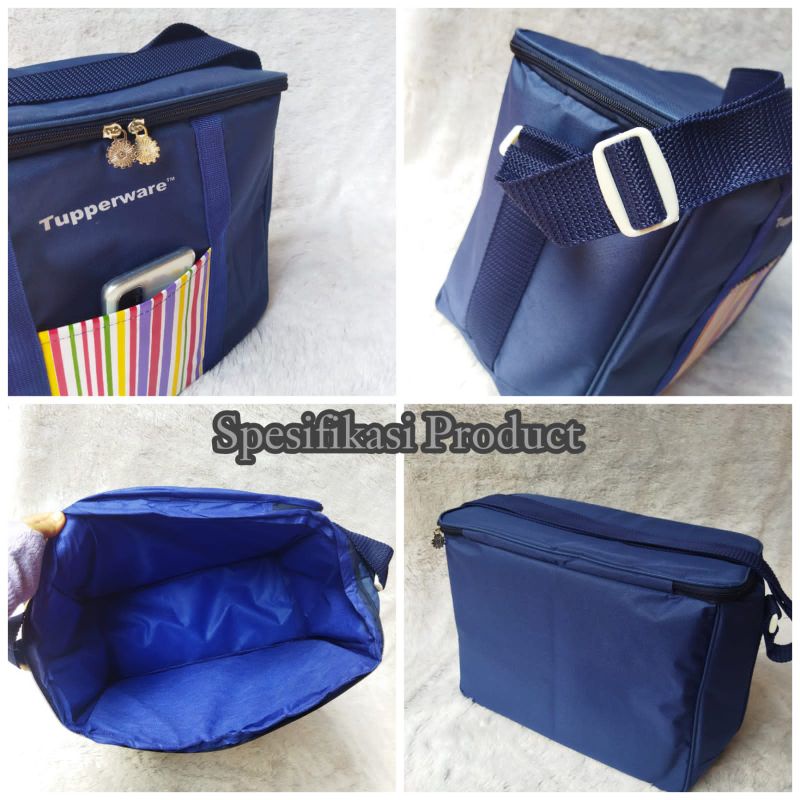 Tas Bekal Tupperware Fdo ( Zipper bunga Es ) / Tas Multifungsi/ Fdo bag