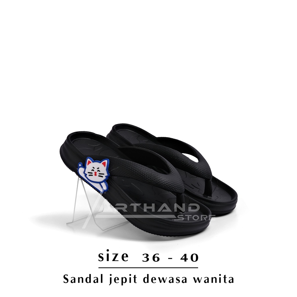 Sandal Wanita Model jepit sandal wanita terbaru karakter cat lucu