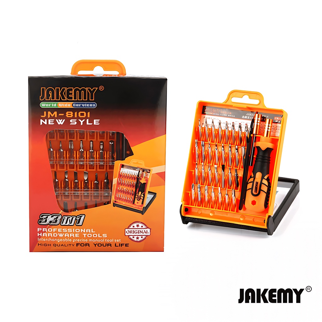 Jakemy 33in1 Obeng Set Hp Phillips Torx Hex Triangle Bintang Star 0.8 Original JM-8101