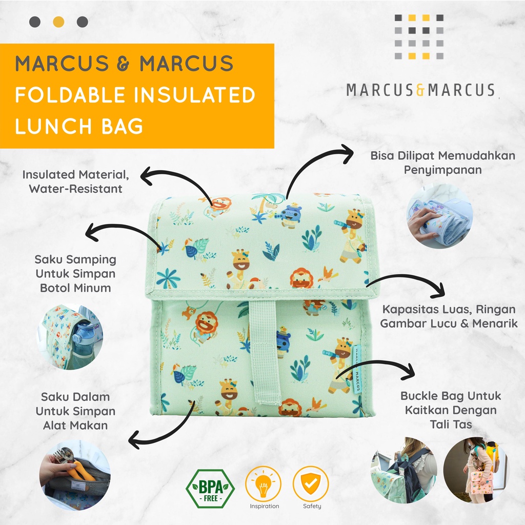 MARCUS &amp; MARCUS FOLDABLE INSULATED LUNCH BAG