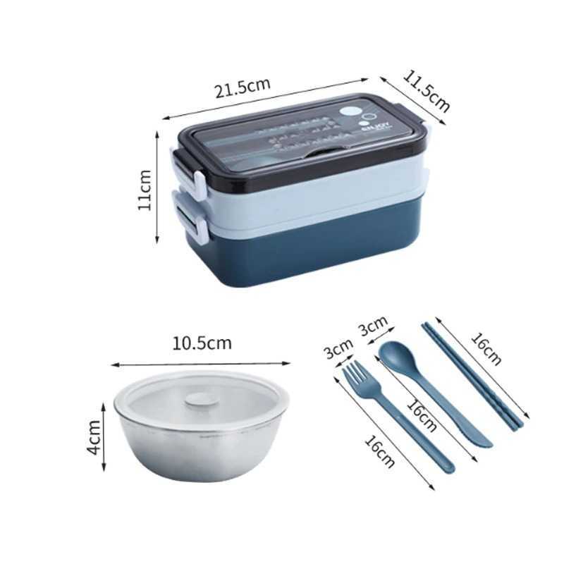 (BISA COD) FTIHSHP SDGRP Kotak Makan Lunch Bento Box Food Container Double Layer Bowl - JT-008